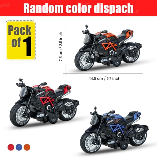 Image of Zest 4 Toyz Diecast Bike Toy for Kids Toy Motorcycle Bike Miniature Model Pull Back Action Realistic Design Bikes for Kids 6-12 Years (Random Design) Pack of 1