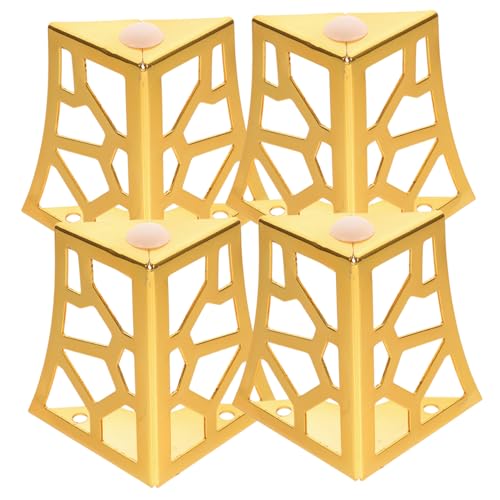 Gatuida 4 Piezas Patas de Muebles de Hierro Soporte Resistente con Base Antideslizante para Sofá y Armario Color Dorado