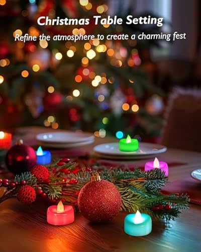 Image of Coku Flameless LED Tealight Candles Smokeless Battery Operated Non-Flickering Tea Lights, Electric Decorative Candle for Diwali, Wedding, Christmas, Gifting & Home Decoration (Multicolor, Pack of 20)