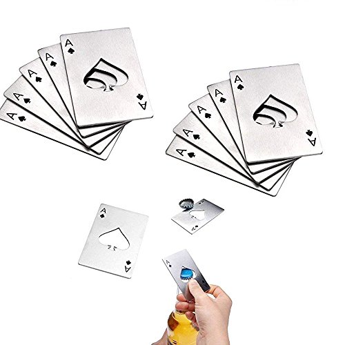 stonges 10pcs abridor de botella de cerveza abridor de acero inoxidable SPADES un abridor de tarjeta de tarjeta de Crédito