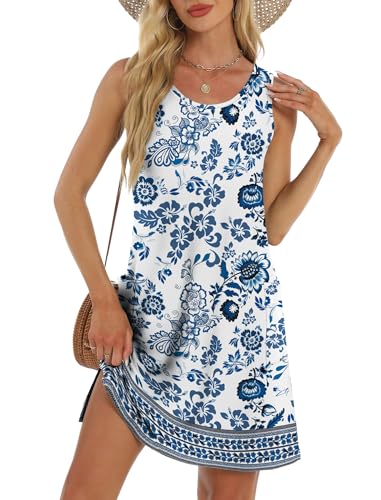 Image of BKRIVE Coverup Summer Dresses for Women 2026 Eyelet Casual Loose Sleeveless Sundresses Tank Dresses with Pockets