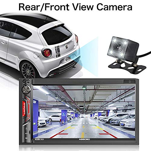 Double Din Car Stereo System - Absoso 7 Inch Hd Touchscreen Mp5 Car Player - Bluetooth Car Radio Receiver Supports Phonelink Rear Front View Camera Am/Fm Usb/Sd/Aux Input Steering Wheel Control #TOP4