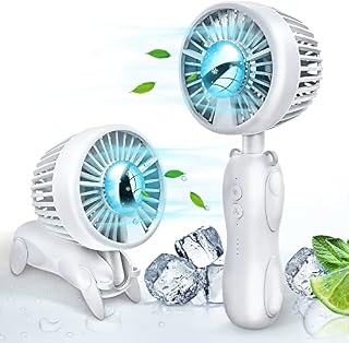 Yonktoo Handheld Fan Battery: Portable Mini Fan, Rechargeable Hand Fans with Refrigeration Technology & 3 Speeds, 4800 mAh Fan Small, Foldable USB Fan for Office, Outdoor