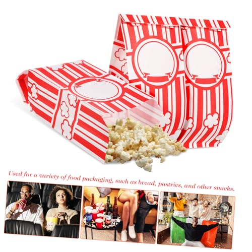 Image of Partykindom Popcorn Bags Individual Servings 2 Oz Small Paper Bags Bulk for Popcorn Machine Movie Night Party Supplies Paper Multicolor Individual Servings 2 Oz