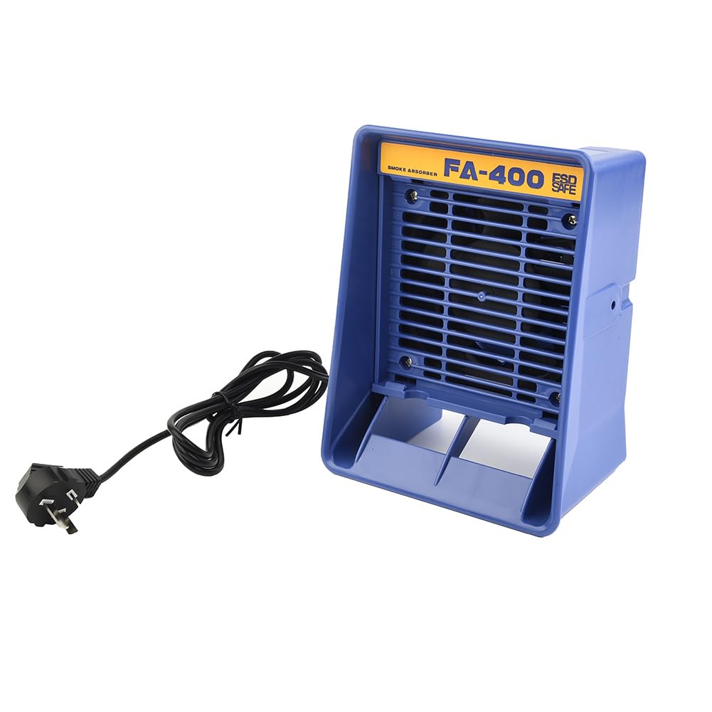 Solder Smoke Absorber Fume Extractor Air Filter Fan 220V Dimensioni compatte Rimozione ad alta efficienza Filtro a carbone attivo Verticale Orizzontale Uso per stazione di saldatura Area di lavoro Blu