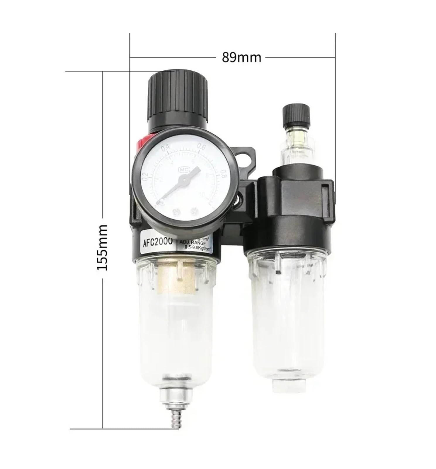 Le filtre séparateur de compresseur d'air AFC2000 G1/4 est utilisé for réduire le régulateur de soupape de pression(AFC2000 JP SMPM20)