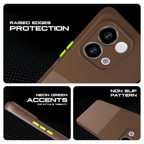 Image of AIBEX Premium Back Cover Case Compatible for Motorola Edge 70 Fusion 5G | Scratch & Drop Tested Shockproof Matte Texture Case with Soft Microfibre Lining | Slim Fit Cover with Anti-Scratch - Brown