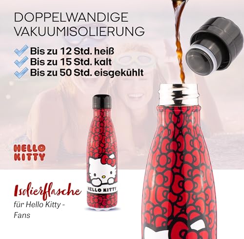 Coriex Hello Kitty 500ml Aluminium Insulated Water Bottle, Black - Image 3