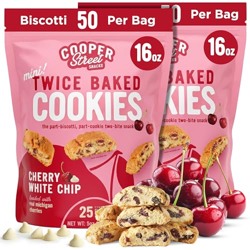Image of Cooper Street Cherry White Chip Mini Biscotti Cookies, 1 lb, 2ct