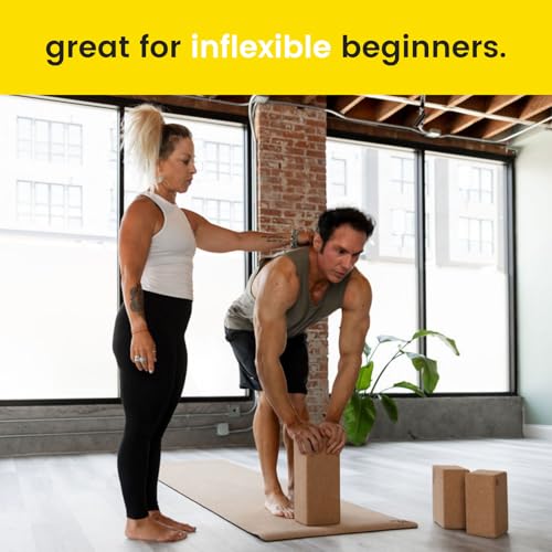 Premium Cork Yoga Blocks - Extra Large Yoga Block 2-Pack or Extra Tall 1-Pack for Inflexible Yogis | Natural, High-Density Cork for Superior Support & Stability | Optional Yoga Strap & Gift Box - Image 2