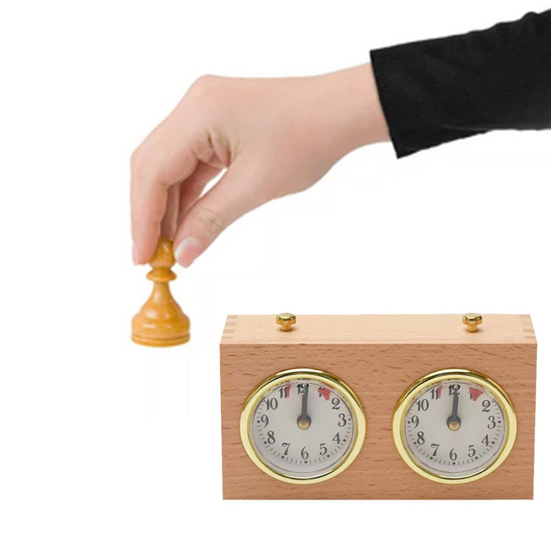 Horloge d'échecs analogique, minuterie d'échecs, Jeu analogique en Bois, minuterie mécanique, Compte à rebours pour la compétition