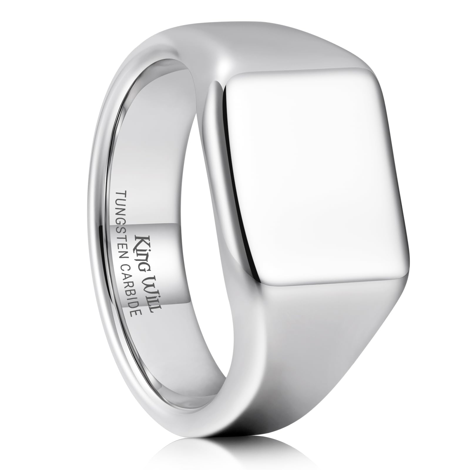 Anillos de sello de tungsteno para hombre, color plomizo/negro, anillo de motociclista para el pulgar, anillo de motociclista para hombre, alto pulido, liso, anillo de declaración de boda,