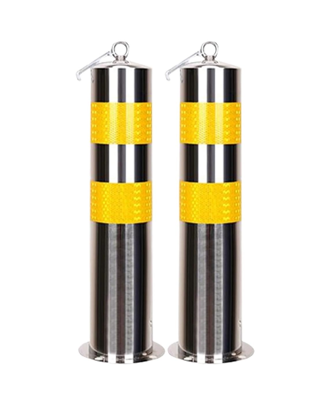 SaryEdge Stainless Steel Parking Bollards with Reflective Strips - Traffic Guardrails for Enhanced Safety and Visibility in Parking Areas,Color-89x500x1.2 12pcs,Color-89x500x1.2 12pcs