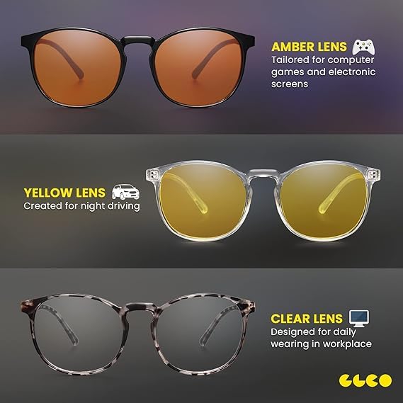 Image of IBOANN Chic & Comfy Blue Light Glasses for Women - 3-Pack Round Frames, Screen-Ready Style with UV Protection Coating