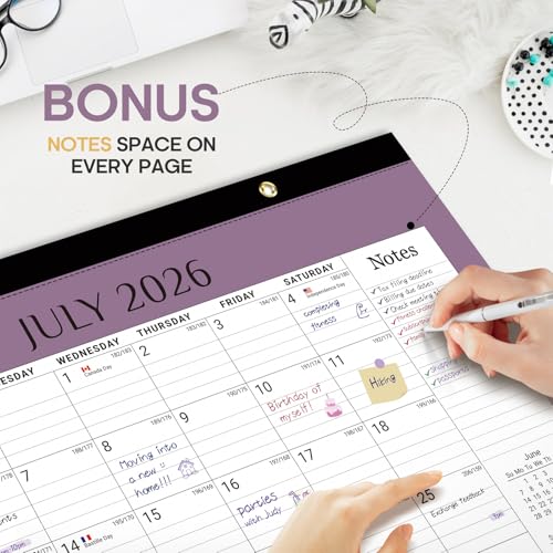 Image of 3 Pack of Desk Calendar 2026-2027, 18-Month Calendar Runs from July 2026 to December 2027, Large 17 inch x 12 inch Monthly Desktop & Wall Calendar for Home & Office - Boho