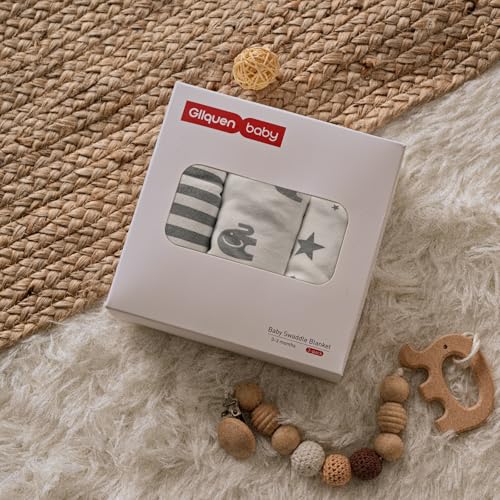 Image of GLLQUEN BABY Swaddles for Newborns 0-3 Months, Adjustable & Easy Fastener | 3-Pack, Organic Cotton Swaddle, Womb-Like Nursery Swaddling Blanket reduces startle reflex, soft and skin-friendly fabric