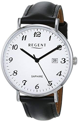 Preisvergleich Produktbild Regent Herren Analog Quarz Uhr mit Leder Armband 11110815