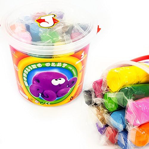 JUGGLEPIE Colorful Modeling Clay Set for Kids|Bulk Pack pf 3.3 lb - Art Toys for Creative Children – Roller, Cutters and Storage Box Included - Soft Easy to Mold, Non-Hardening, Non-Toxic