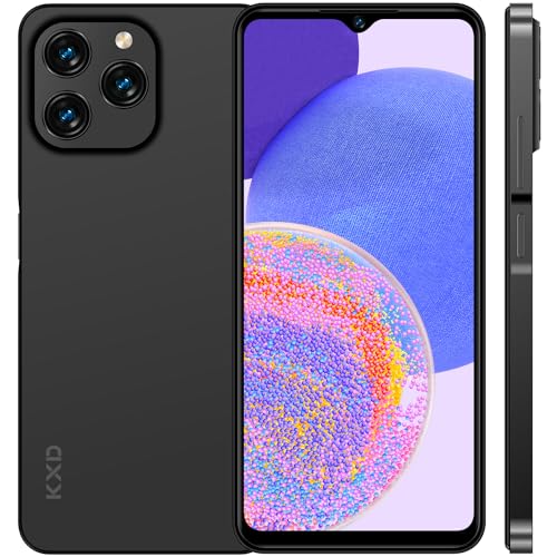 KXD A07 Handy Ohne Vertrag Günstig 2023,4GB+64GB/256GB Erweiterbar Android 11 Quad-Core 6,52 HD+ 4G Smartphone Ohne Vertrag,13MP+8MP Kamera 4500mAh, Fingerprint,Face ID, Simlockfreie Handys