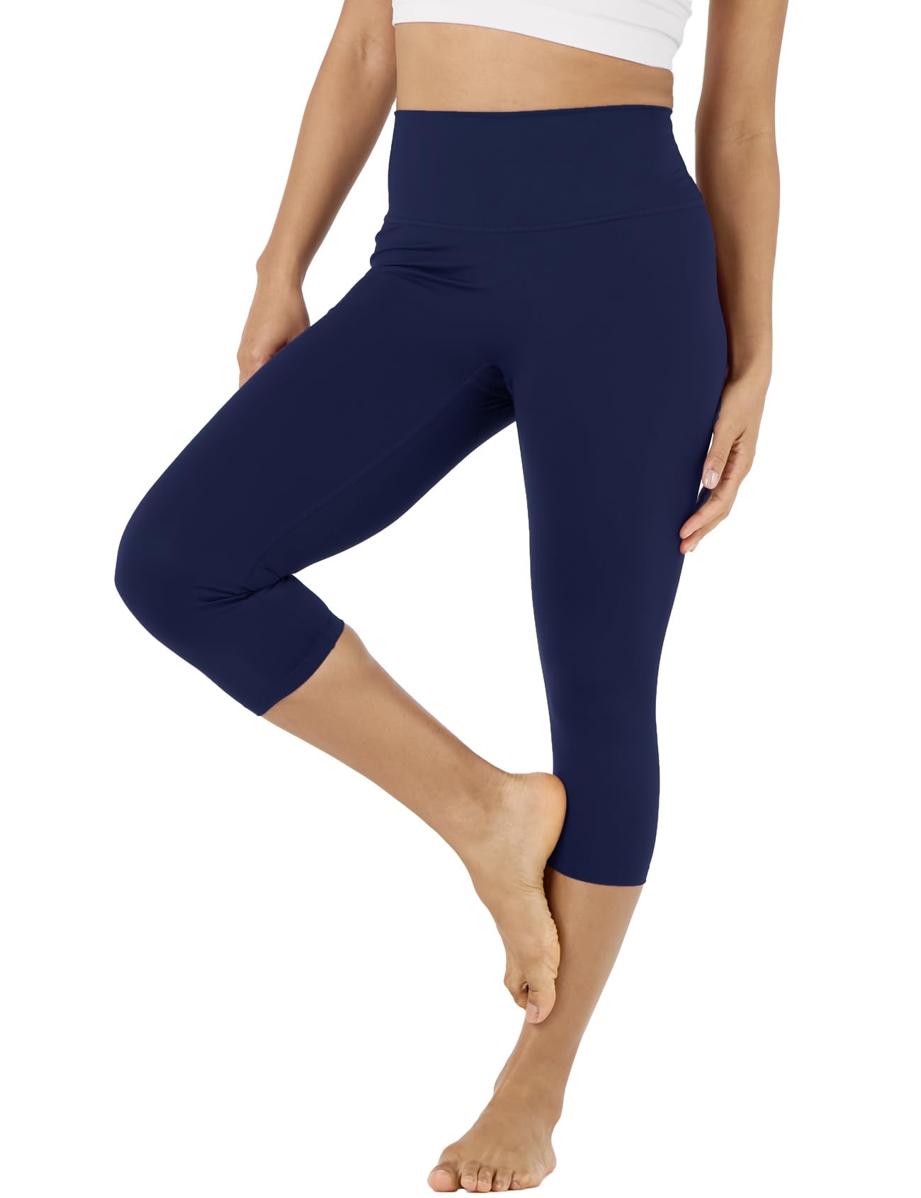 LAPASA Leggings Sportivi Capri Donna 3/4 L02A1/B1 - Pantaloni Yoga Vita Alta Elasticizzati Allenamento Corsa Spinning Palestra Fitness Zumba Push Up