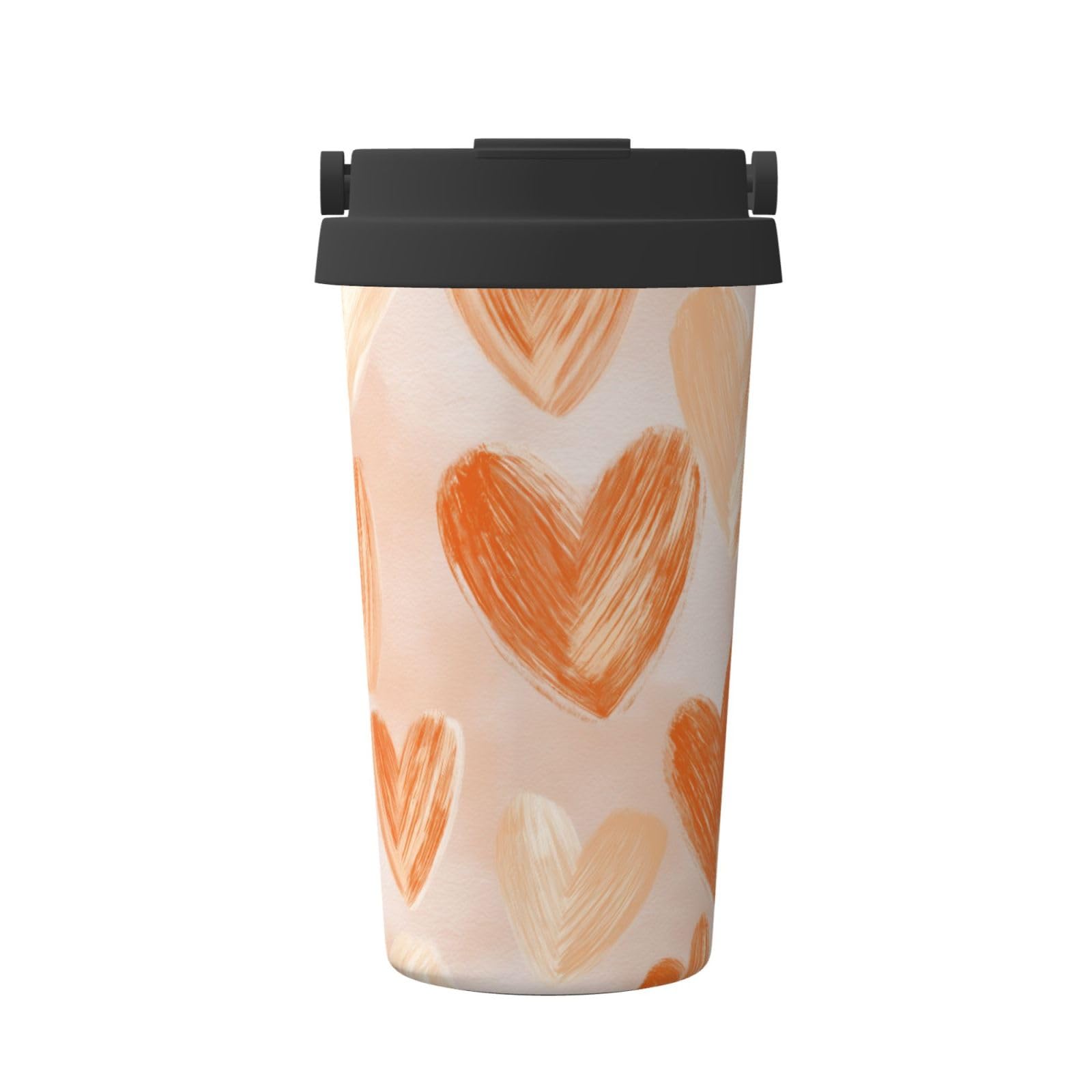 Taza térmica de café con corazones para el escritorio y oficina