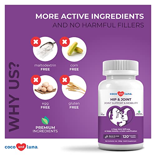 Joint Supplement for Dogs - 120 Chewable Tablets - Glucosamine for Dogs - with Chondroitin, MSM & Manganese - Hip… - Image 6