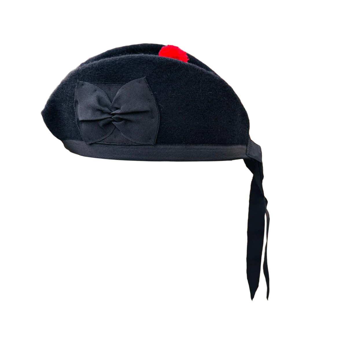 AAR New Glengarry Plain Black Wool Scottish Bagpipe/Kilt Hat (6 3/4 (UK 54))