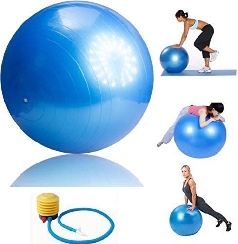 Image of Styxon Anti-Burst Exercise Ball with Foot Pump for Fitness, Exercise and Yoga - 65 CM (Blue)