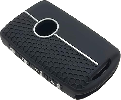 Miniatura 3 de Funda de goma de silicona para llavero compatible con Mazda 3 6 CX-30 CX-5 CX-9 CX-50 2019-2024 (negronegro, 4 botonessilicona)