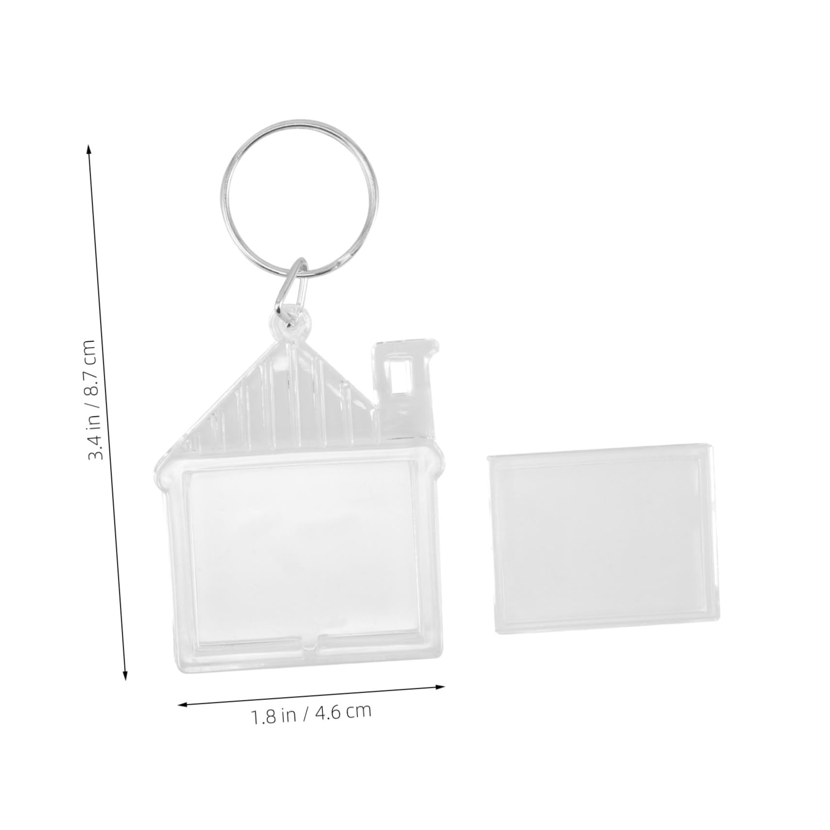 LIFKOME 100stücke Bild-schlüsselanhänger Aus Fotorahmen-schlüsselanhänger Mit Transparenter Leere Für Persönliche Fotos Als Oder Dekoration