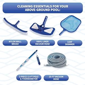 Blue Wave San Pedro 24-ft Round 52-in Deep 6-in Top Rail Above Ground Steel Wall Swimming Pool Package Blue Wave San Pedro 24 ft Round 52 in Deep 6 in Top Rail Above Ground Steel Wall Swimming Pool Package