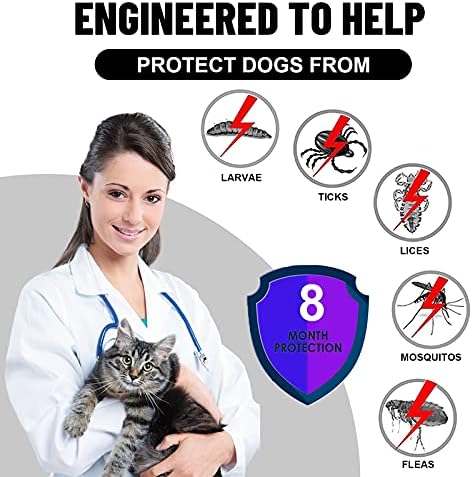 Cat Flea and Tick Collar, 8 Months Effective Protection Multi-coloured Waterproof Adjustable Cat Flea Collar Natural Safe Flea Tick Treatment for Kittens Cats Puppies