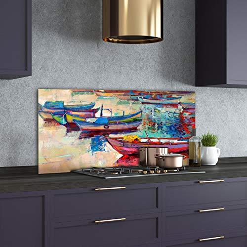 Crédence de cuisine Tulup motif bateaux pour redonner vie et couleur à votre mur blanc - 3
