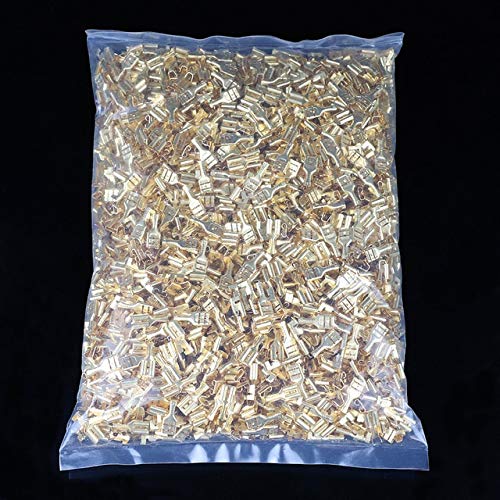 Davitu 2000PCS 6.3mm 6.3 Crimp Terminal Male Female Spade Connector Crimping terminals Cold press terminal - (Color: YELLOW)