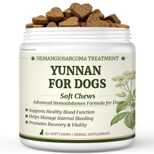 Herbal Yunnan Sanqi Soft Chews for Dogs Stop Bleeding & Blood Builder for Hemangiosarcoma Hemoabdomen Cancer Bleeding Kidney - Safe Daily Support for Long - Term Care Boosts Vitality&Energy-150ct