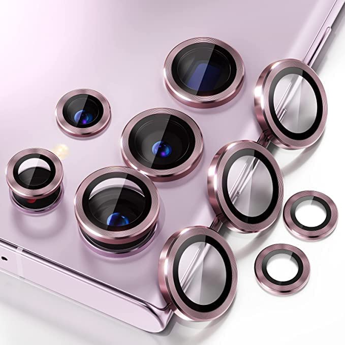 Image of Camera Lens Protector Ring Compatible with Samsung Galaxy S23 Ultra | Tempered Glass + Aluminum Alloy Ring | Full Coverage Lens Guard | Scratch Proof | HD Clear | Case Friendly | Lavender