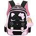 Cat Face Waterproof Girls Backpack Kids School Bookbag for Primary Students Black