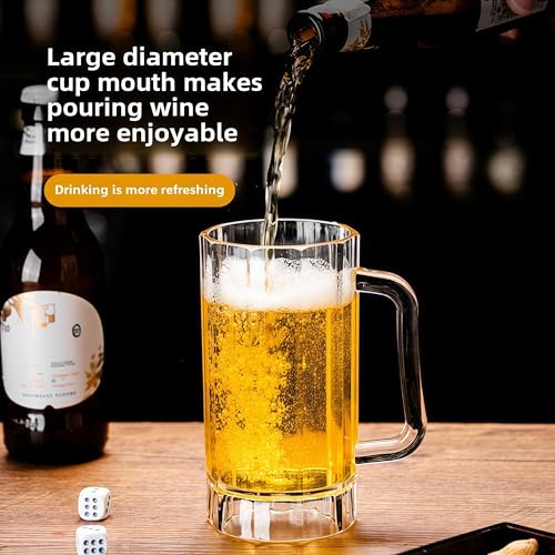 Plastic Pint Glasses Set of 2, 620ml Beer Mugs with Handles, Reusable Drinking Glasses Beer Stein for Club, Bar & Party - Image 4