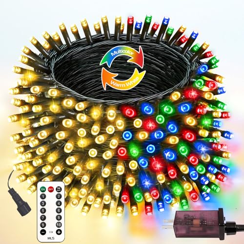 82FT 200 LED Color Changing Christmas String Lights with Remote & Timer & Memory Function, 8...