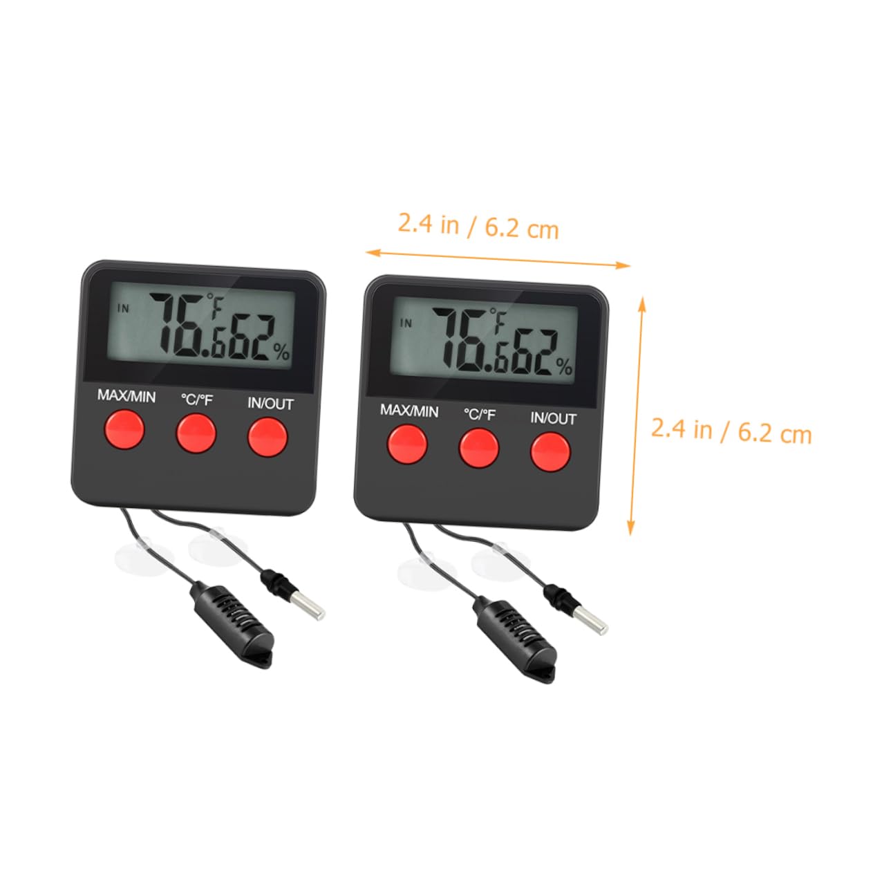 Toddmomy 2juegos Termómetro Higrómetro Para Reptiles De Accesorios Para Acuarios De Tortugas y Lagartos Medidor De Humedad y Temperatura Digital Para Terrarios Termómetro Para Huevos