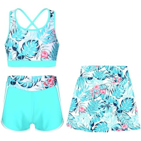Yruioon Girls Colourful Tankini Swimwear Set Cover