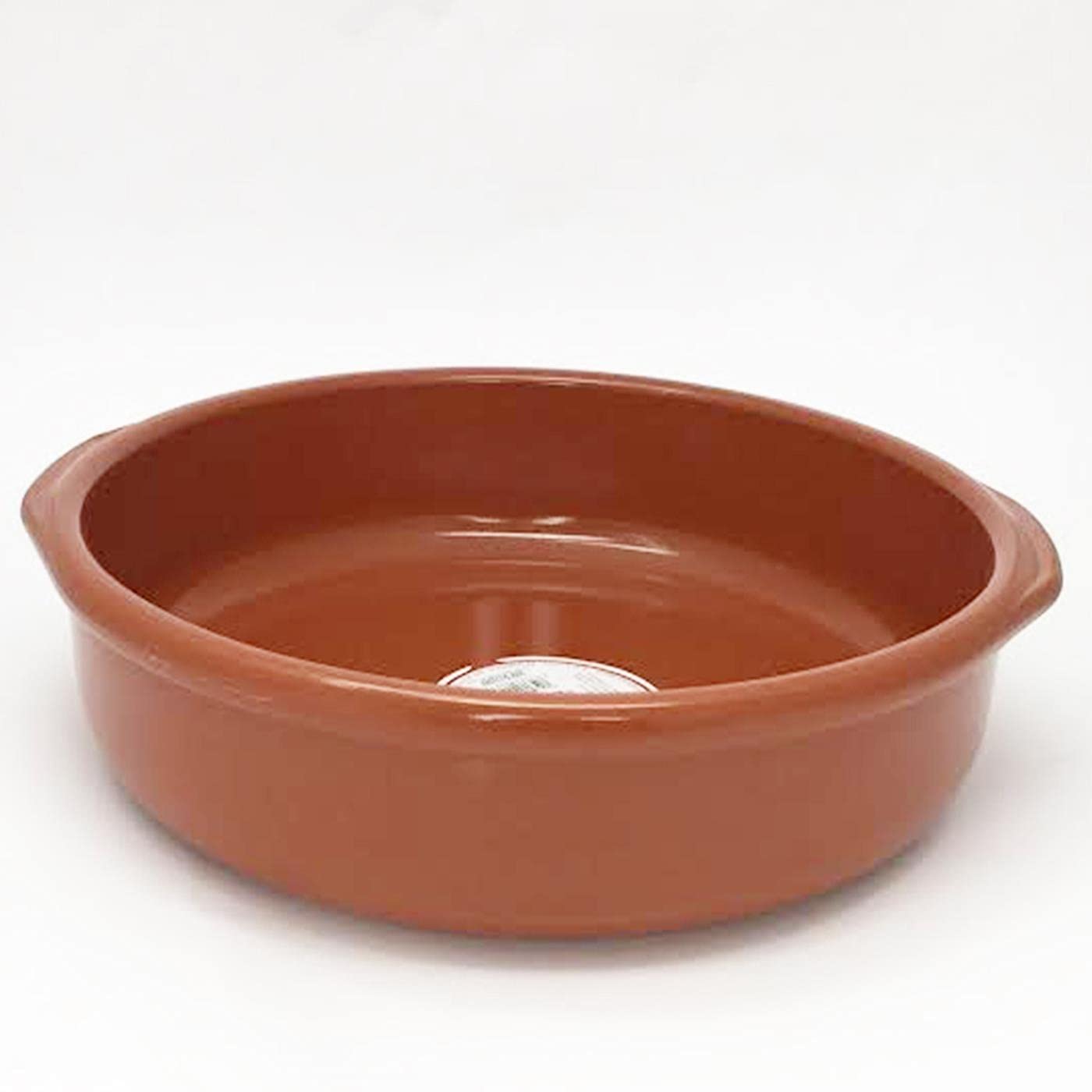 Tradineur - Pack de 6 Cazuelas redondas de barro - Aptas para vitro y horno - Ideales para guisos y asados caseros –Ø 26 cm