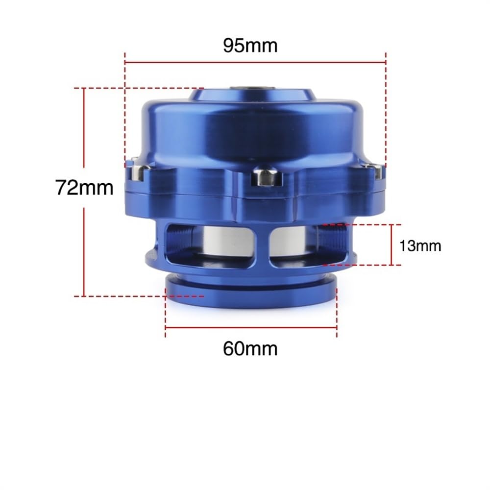VáLvulas De Escape Válvula de soplado de 50 mm CNC BOV con brida de banda en V Valvula De Descarga(Blue-no logo)