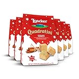 Loacker Quadratini Cinnamon Wafer Cookies LARGE - Limited Holiday Edition Premium Crispy Bite Size Wafers with Cinnamon Cream Filling - 30% Less Sugar - Resealable Family Pack - LARGE Snack Bag 250g/8.82oz, Multipack of 6