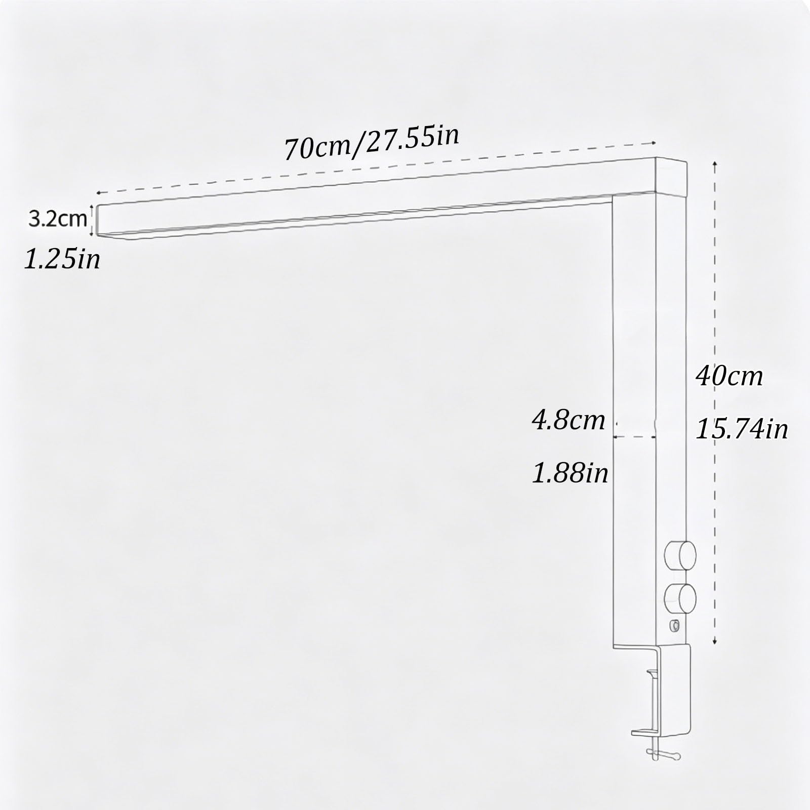 Lampada Professionale da Tavolo per Unghie (Modello Grande) – Lampada da Scrivania a LED con Manopola di Regolazione – Illuminazione per Onicotecniche, Extension Ciglia(Black)