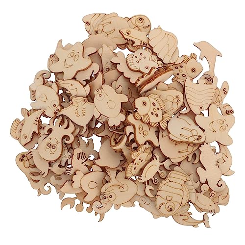 Homoyoyo 200 Piezas De Virutas De Madera De Vida Marina Con Temática Oceánica Decoración Para Aulas Decoración De Peces Tiburones Recortes De Animales Manualidades Oceánicas Para