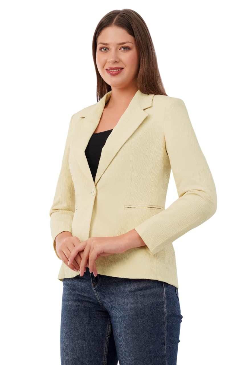 saintx Women's 4-Way Stretchable Blazer | Formal & Casual Wear | Textured Sunscreen Fabric | Modern Regular Fit | Fully Lined | Lightweight Jacket | Ideal for Summers-picture-24