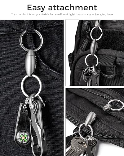 Image of FEGVE Titanium Quick Release Swivel Keychain, Pull Apart Detachable Keychain Heavy Duty Car Key Holder with Key Rings