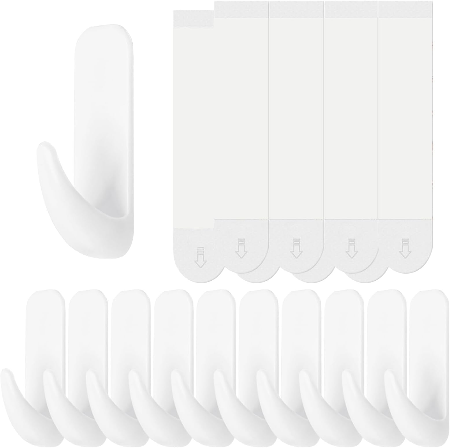 Wall Hooks for Hanging 10 Large Hooks, Heavy Duty Wall Hooks with 10 Strips, ...