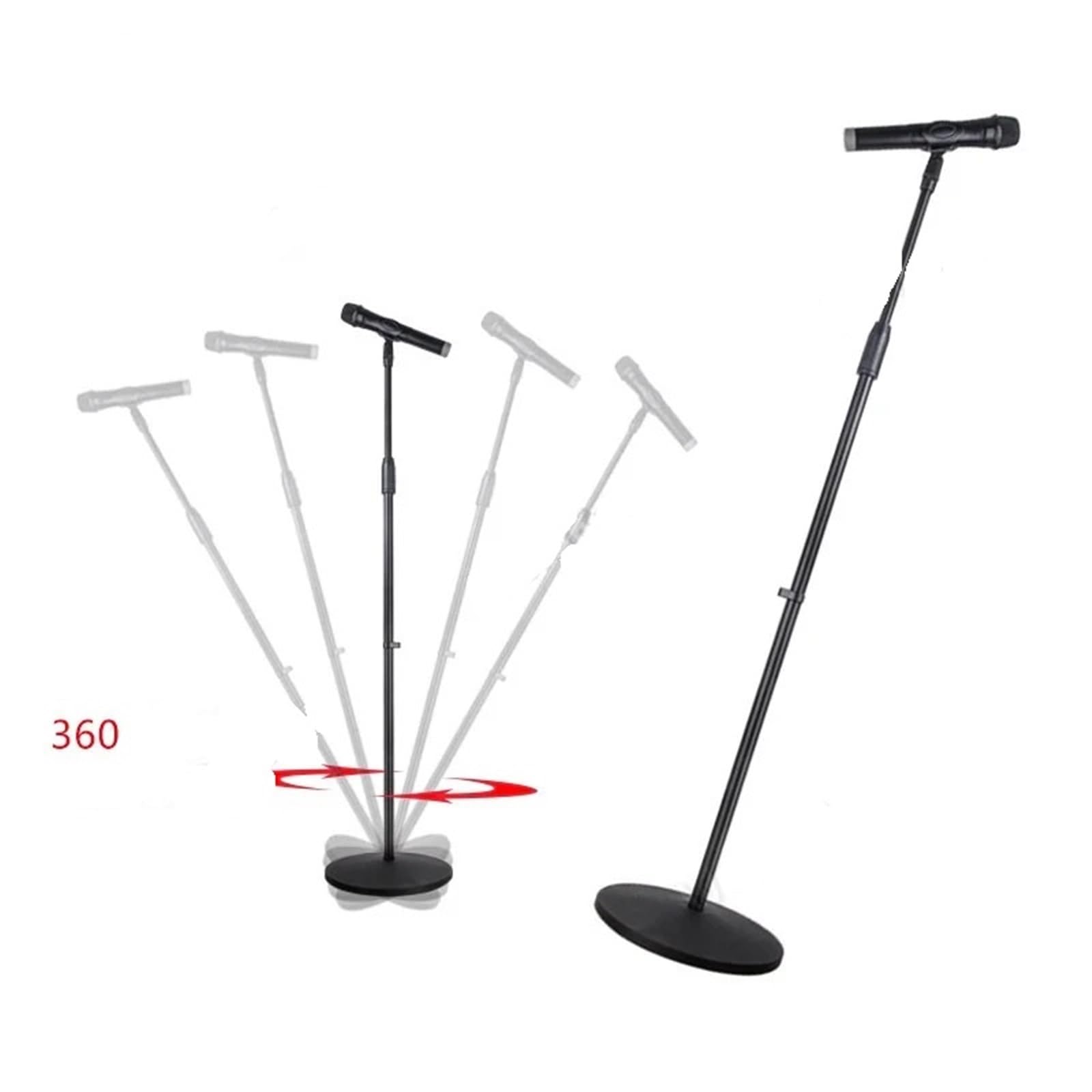 Supporto Per Microfono Clip for supporto for microfono Supporto for for cantante retrattile con base a disco verticale portatile da palco